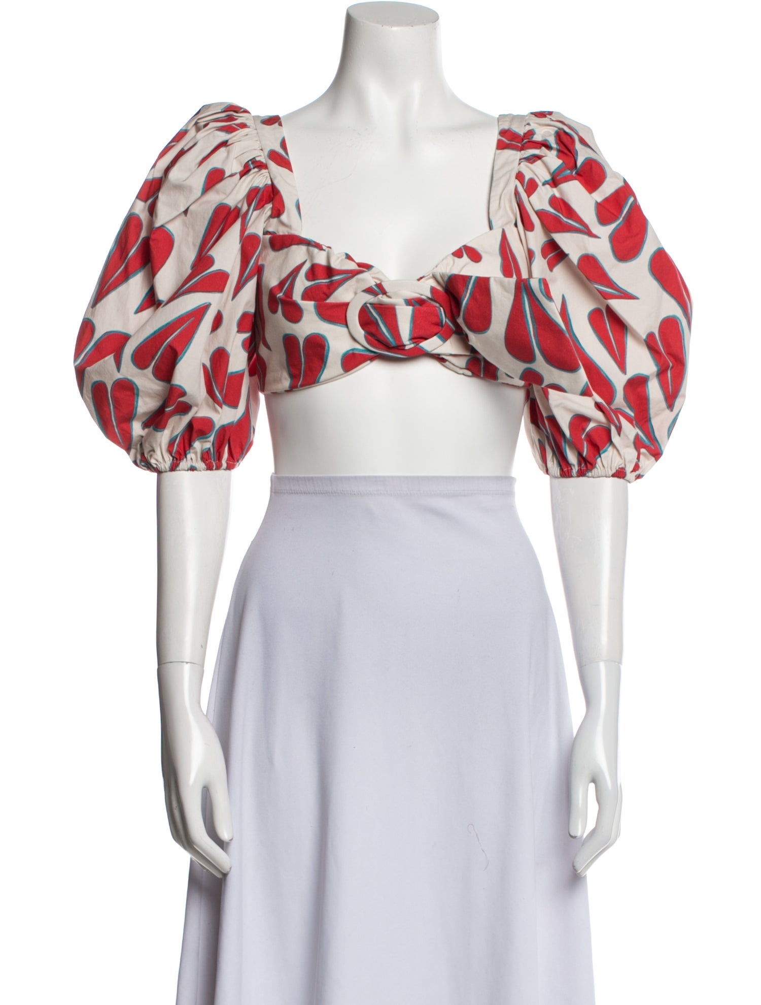 Adriana Degreas Printed V-Neck Crop Top