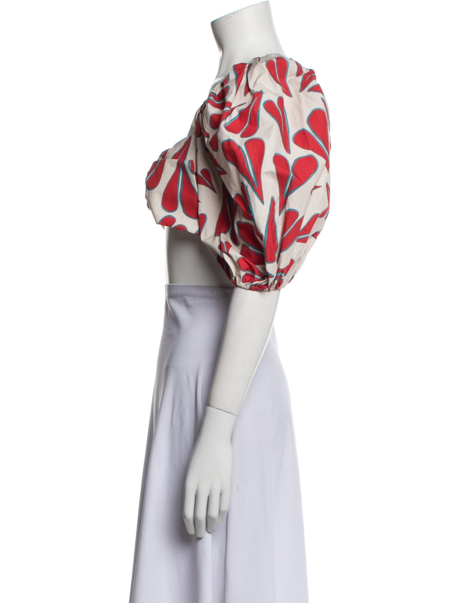 Adriana Degreas Printed V-Neck Crop Top