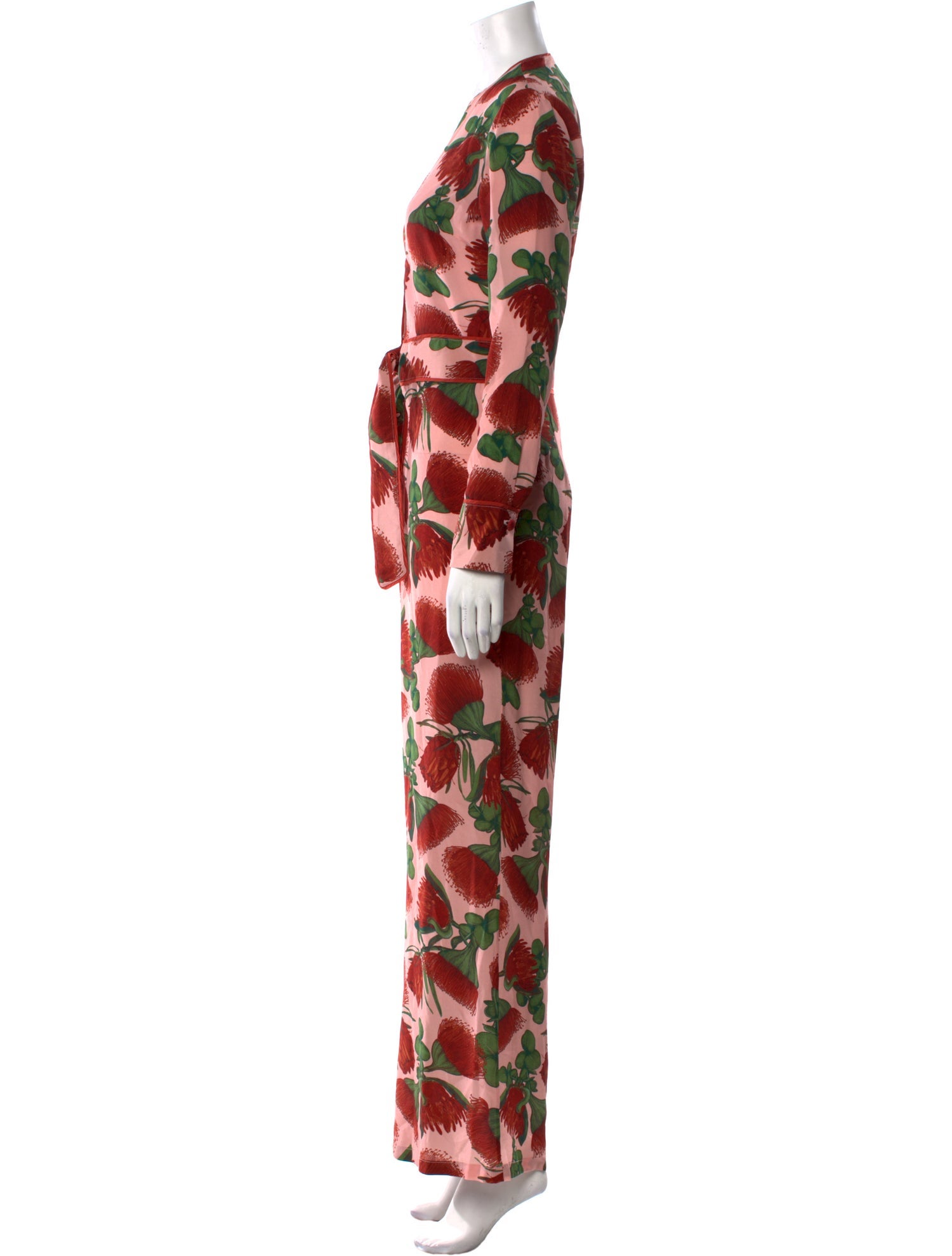 Adriana Degreas Silk Floral Print Jumpsuit