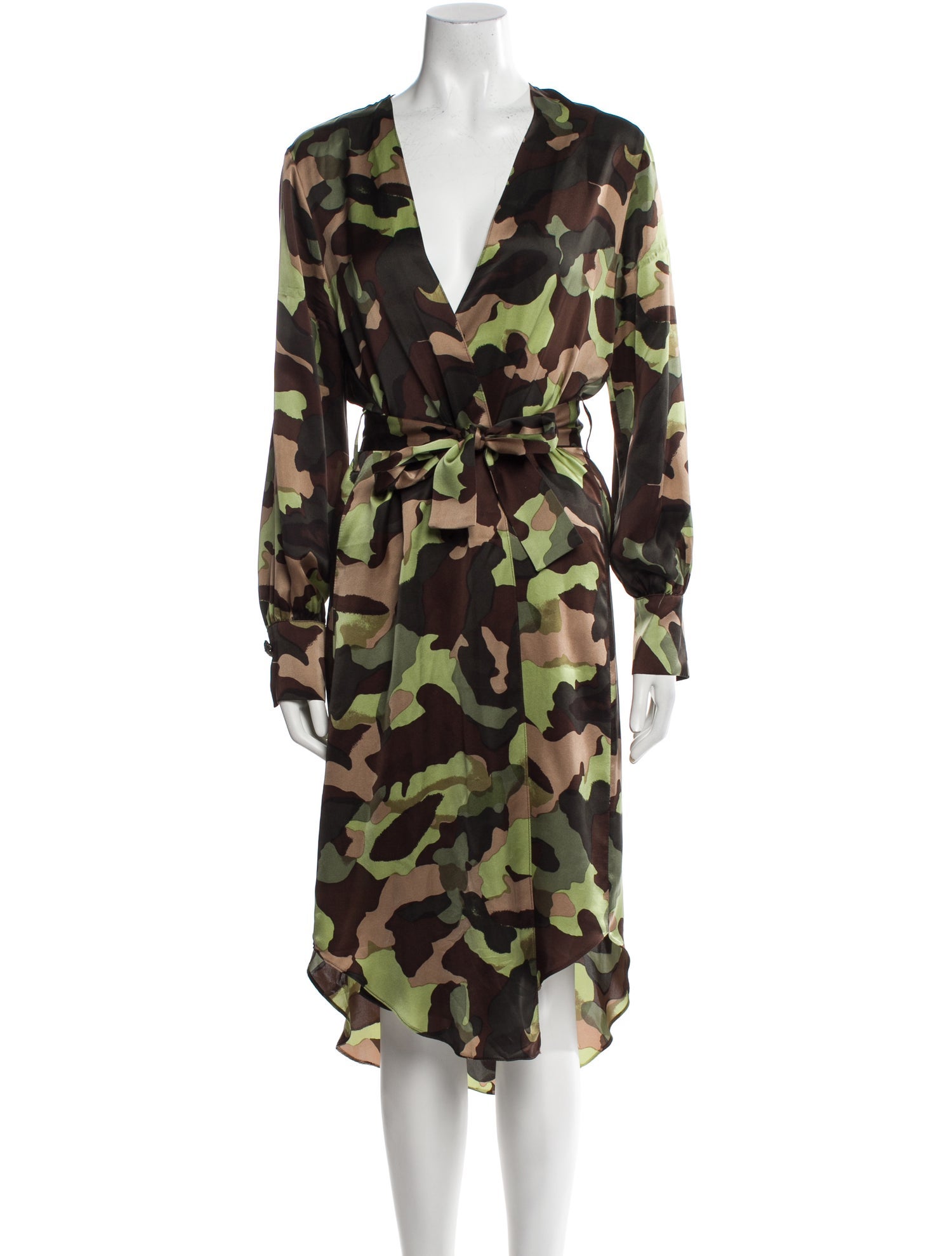 Adriana Degreas Silk Camouflage Print Robe