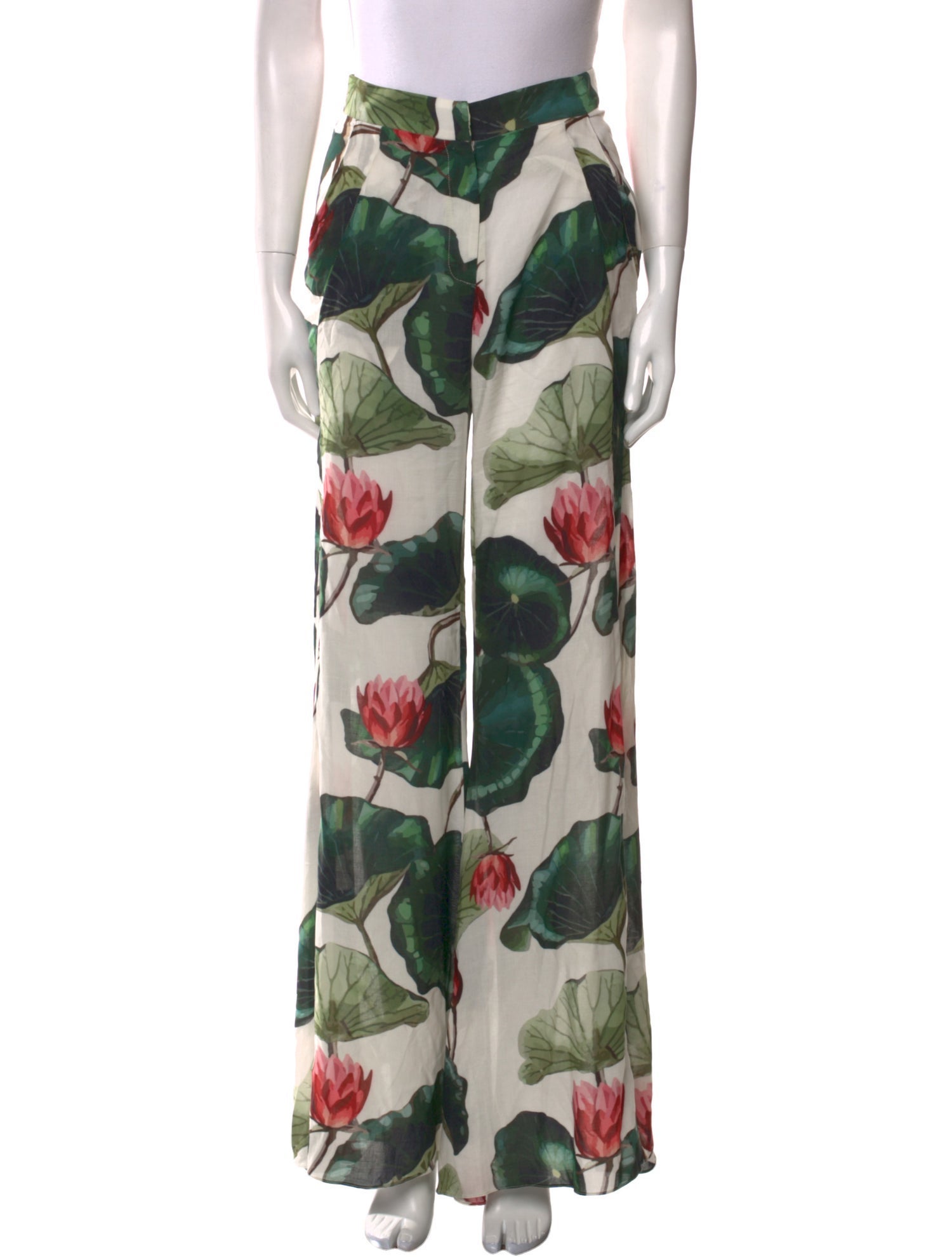 Adriana Degreas Floral Print Wide Leg Pants