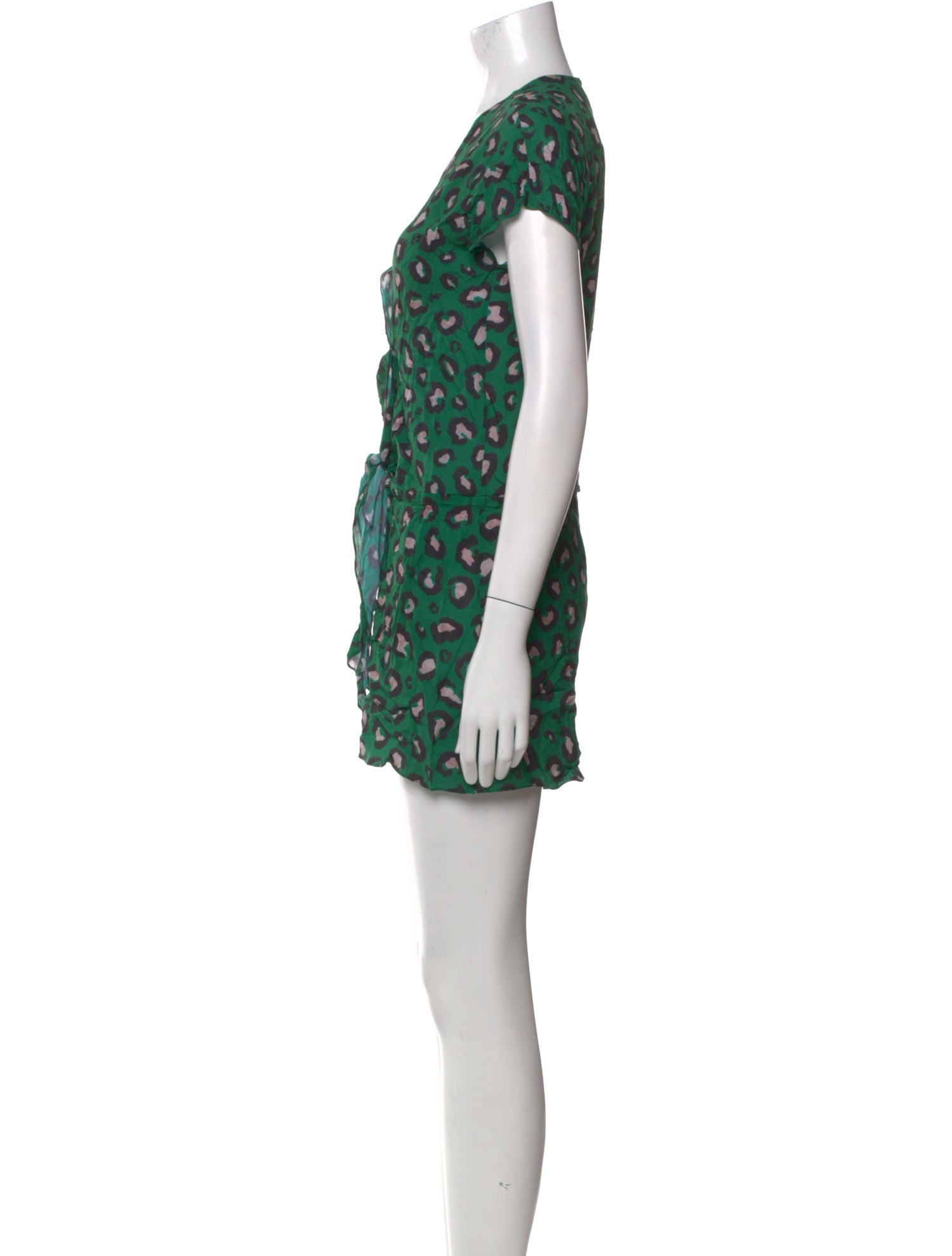 Adriana Degreas Animal Print V-Neck Romper