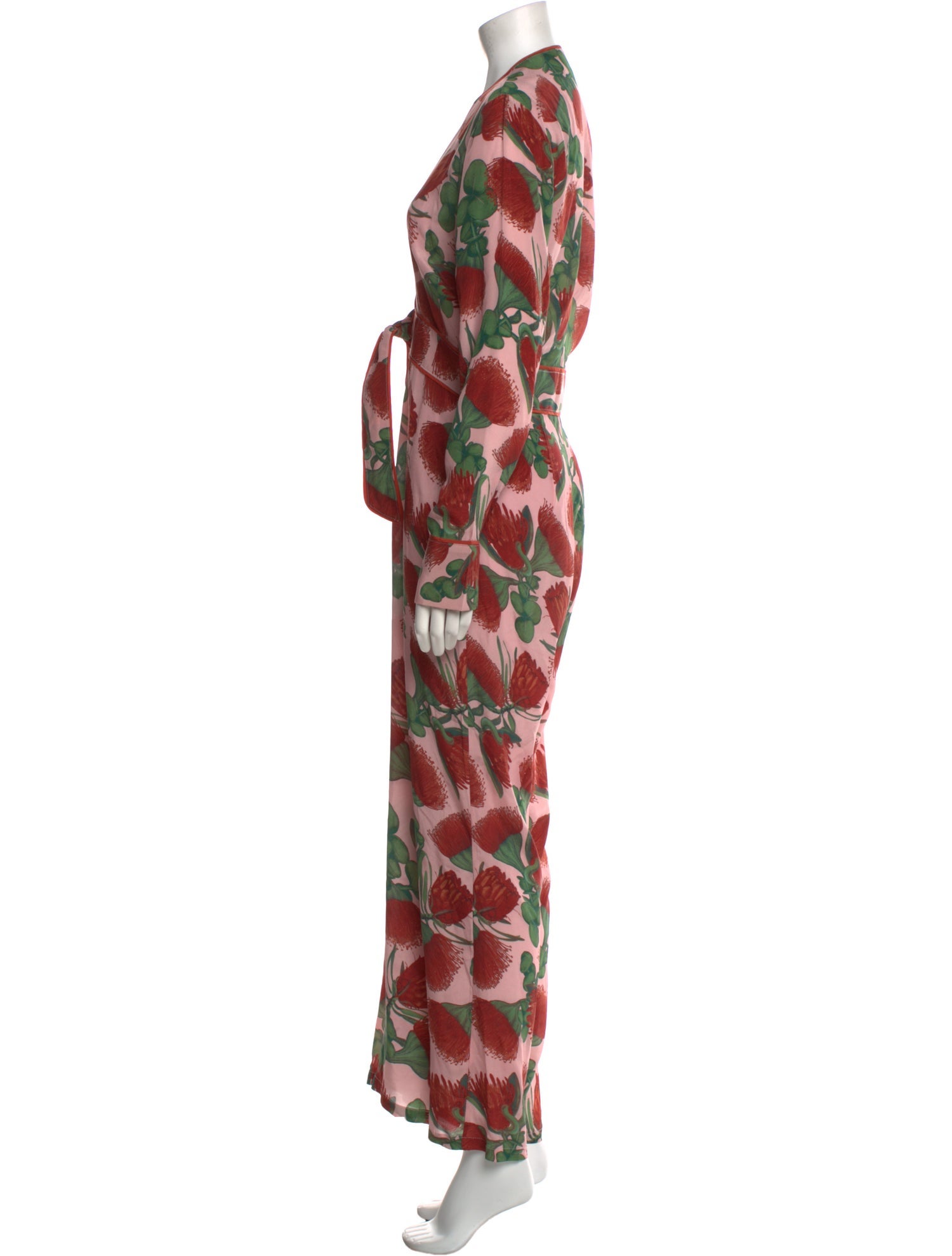 Adriana Degreas Silk Floral Print Jumpsuit