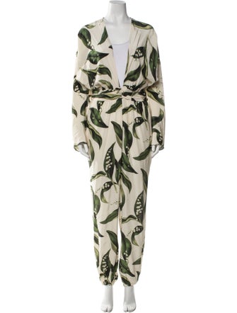 Adriana Degreas Silk Printed Jumpsuit