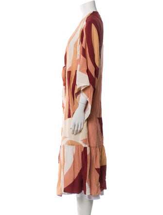 Adriana Degreas Silk Colorblock Pattern Robe