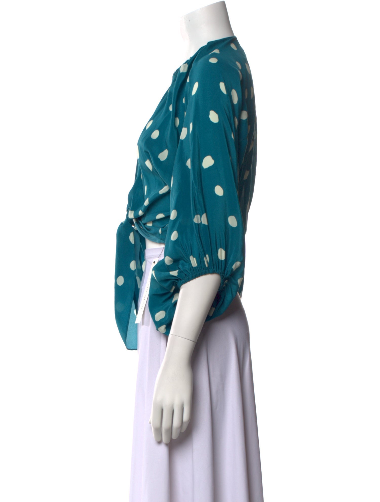 Adriana Degreas Silk Polka Dot Print Blouse