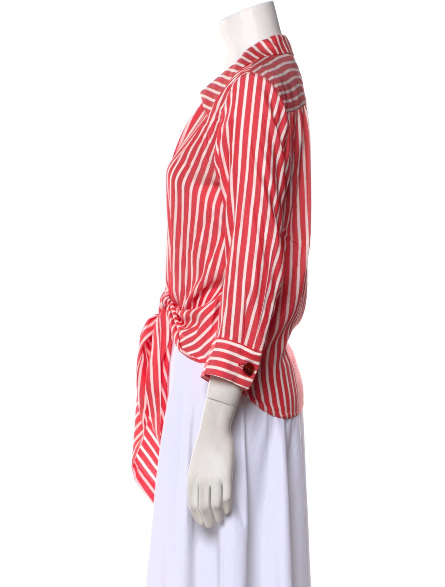 Adriana Degreas Striped V-Neck Blouse