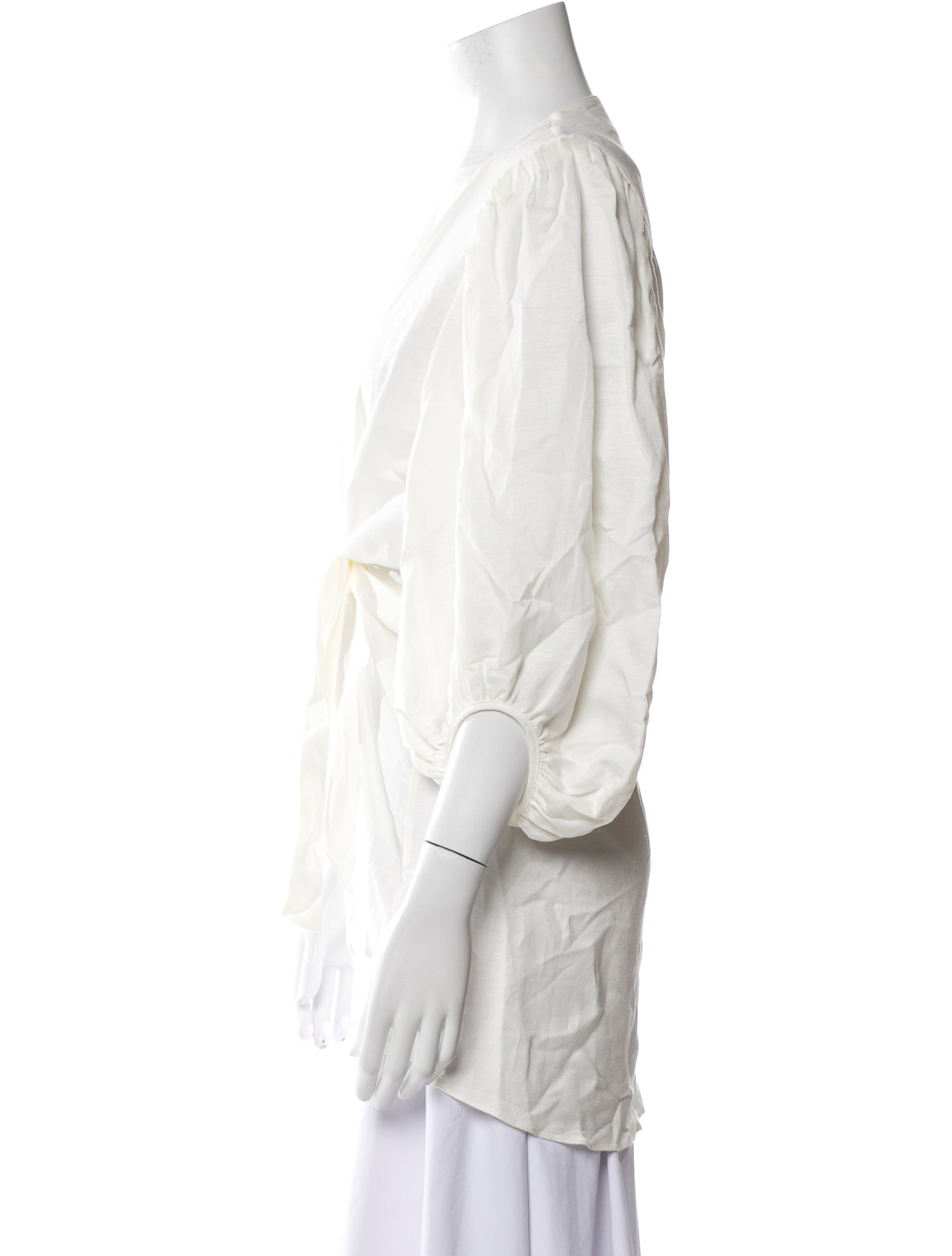 Adriana Degreas V-Neck Three-Quarter Sleeve Blouse