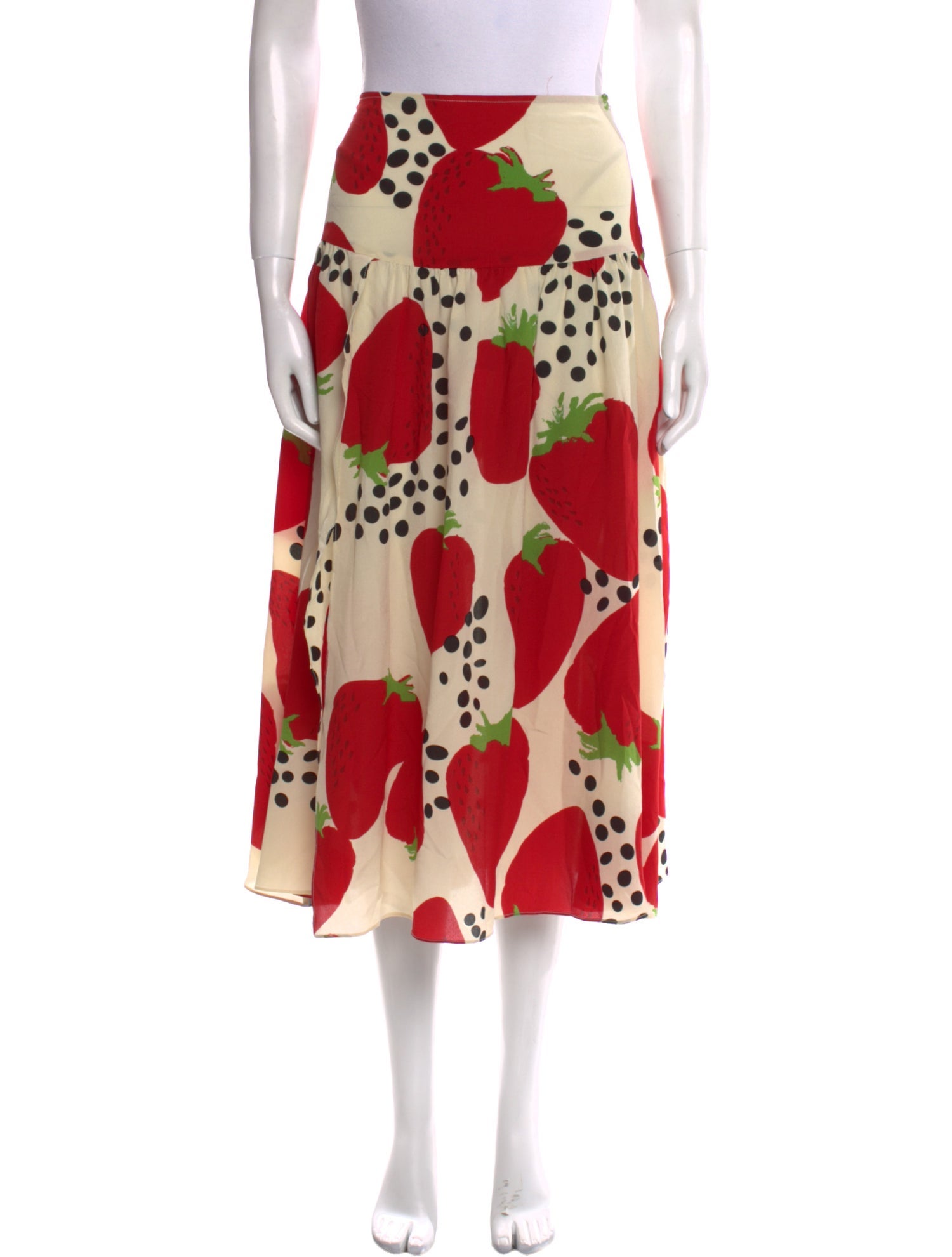 Adriana Degreas Silk Midi Length Skirt