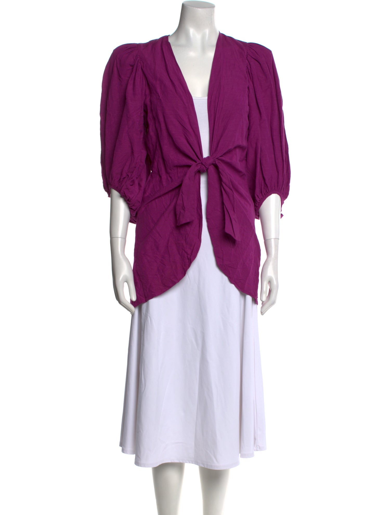 Adriana Degreas Linen V-Neck Blouse