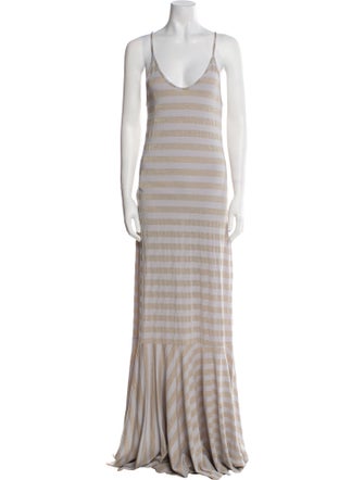 Adriana Degreas Striped Long Dress