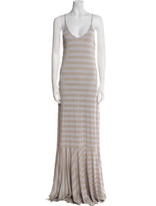 Adriana Degreas Striped Long Dress