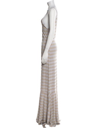 Adriana Degreas Striped Long Dress