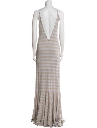 Adriana Degreas Striped Long Dress