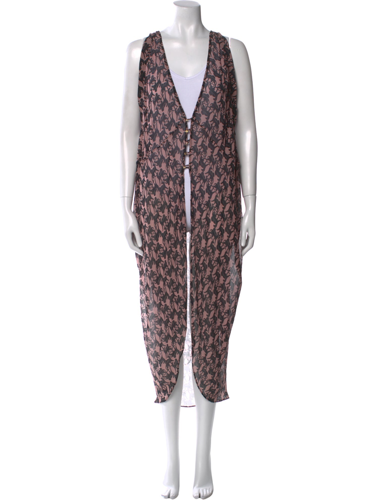 Adriana Degreas Silk Animal Print Tunic