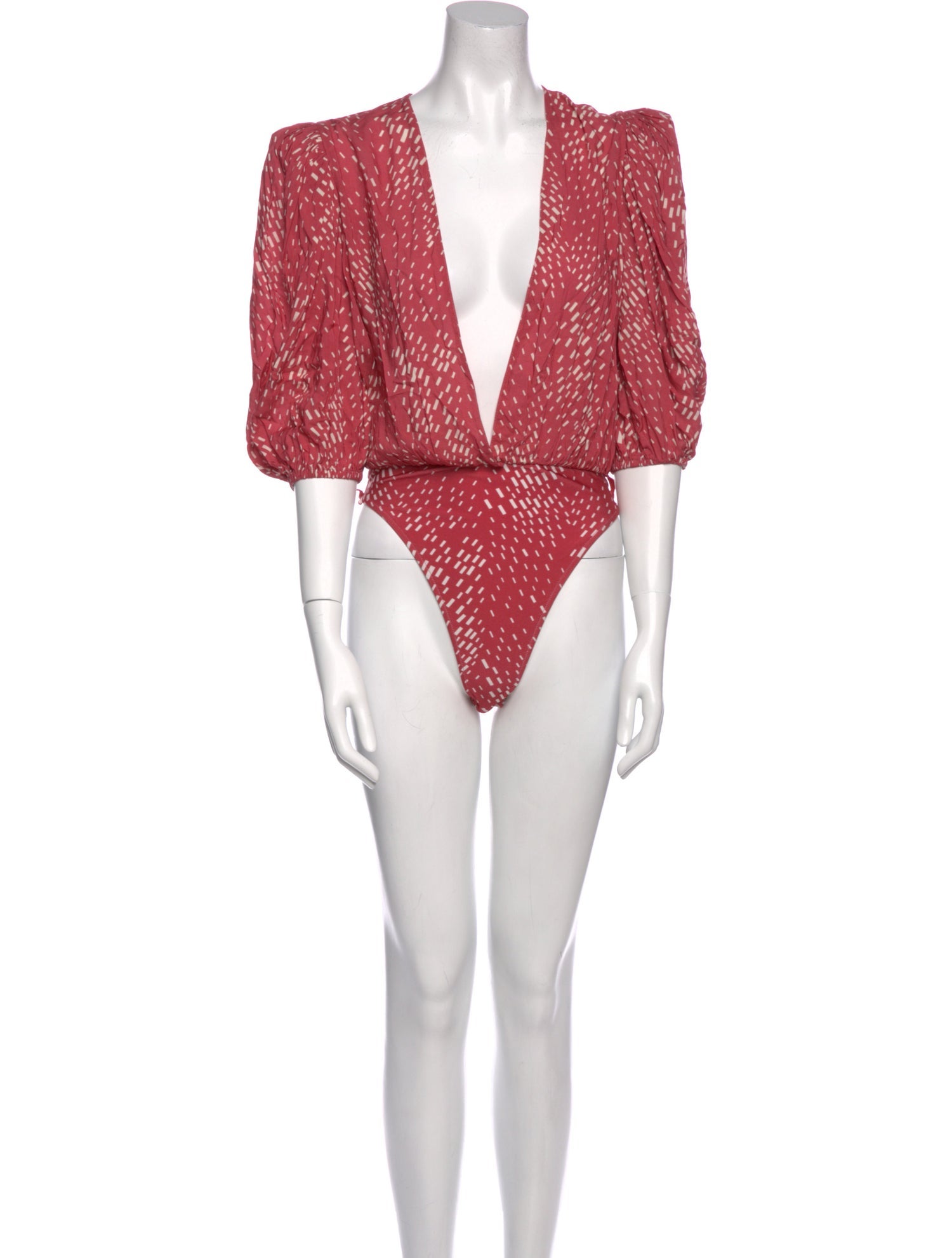 Adriana Degreas Printed V-Neck Bodysuit