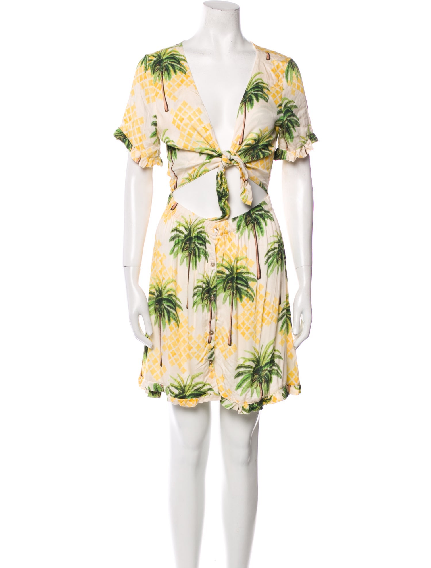 Agua Bendita Floral Print Knee-Length Dress w/ Tags