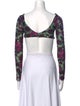 Agua Bendita Floral Print V-Neck Crop Top