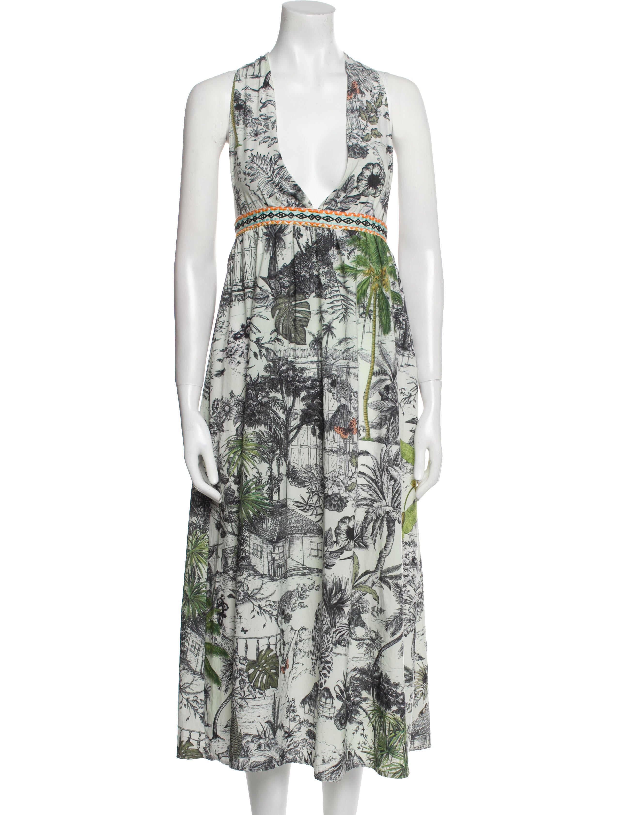 Agua Bendita Printed Long Dress