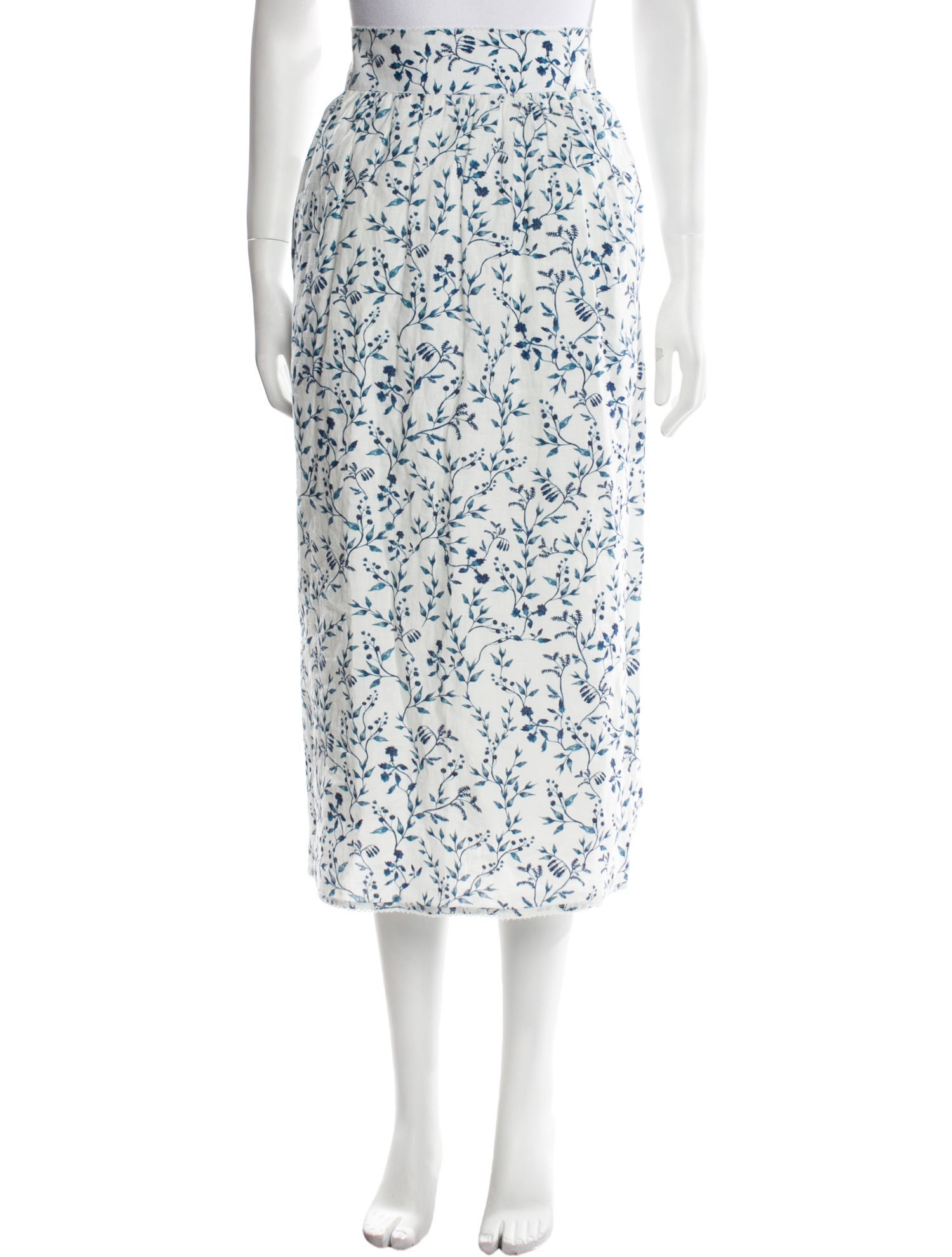 Agua Bendita Floral Print Midi Length Skirt