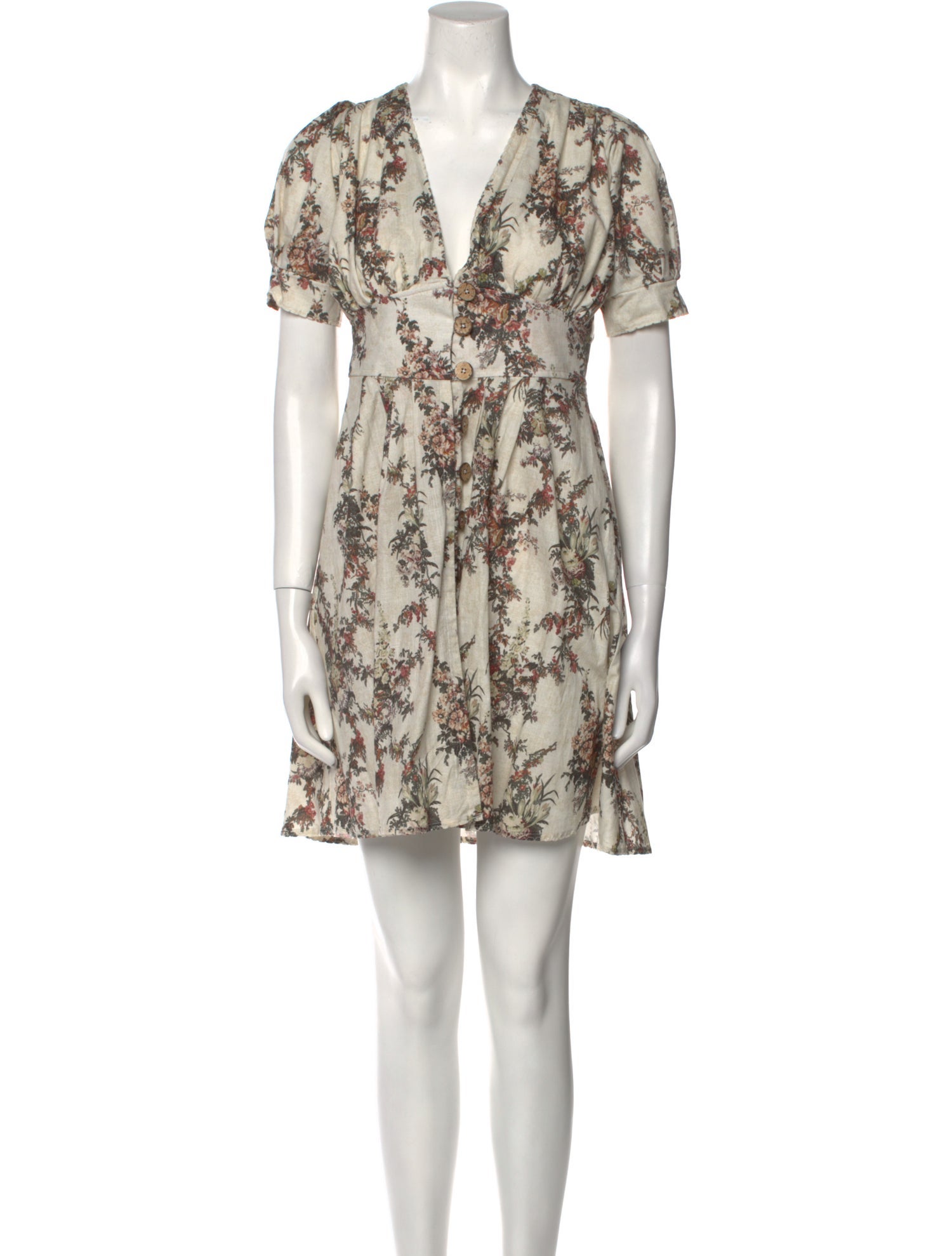 Agua Bendita Floral Print Knee-Length Dress