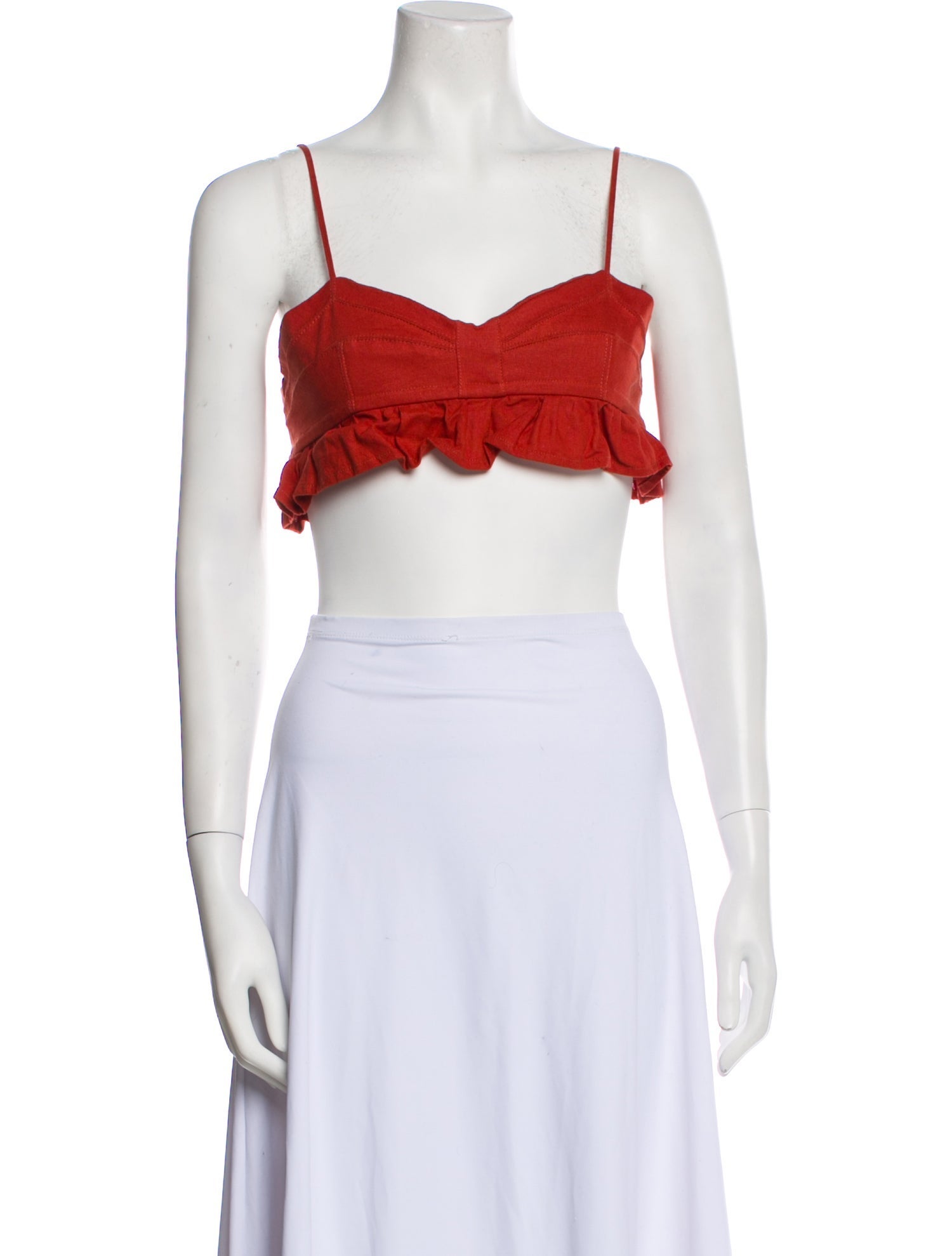 Agua Bendita Square Neckline Sleeveless Crop Top