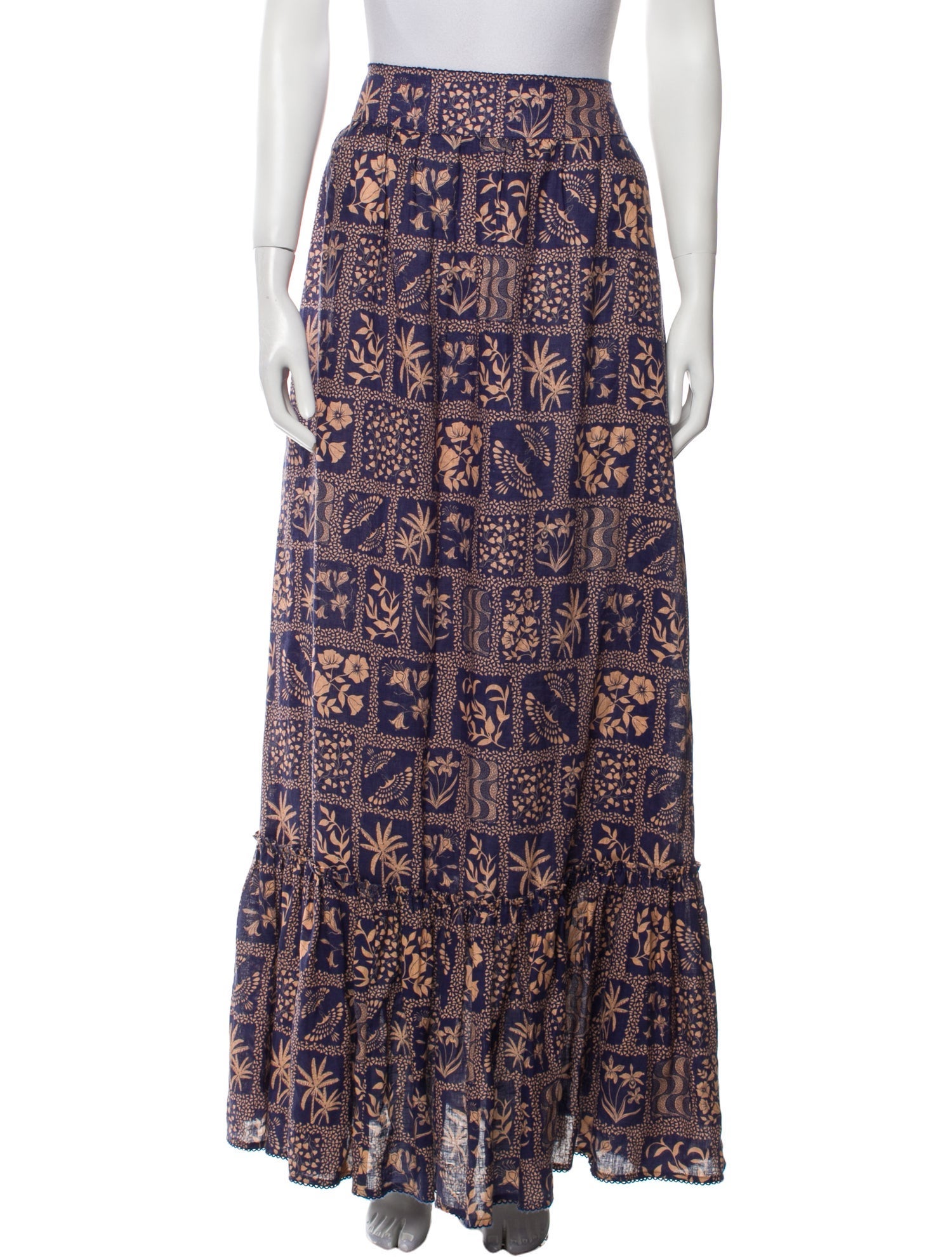 Agua Bendita Linen Long Skirt