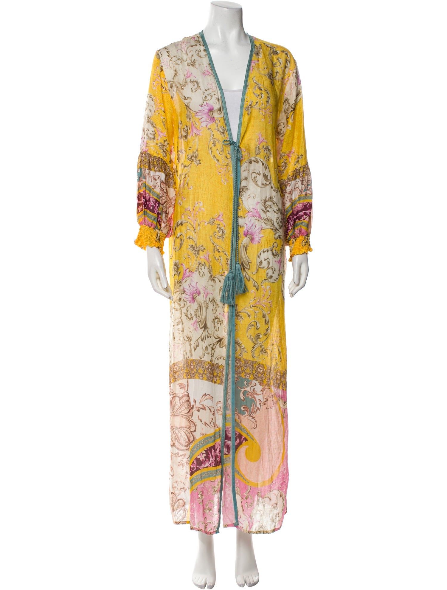 Agua Bendita Floral Print Tassel Accents Nightgown