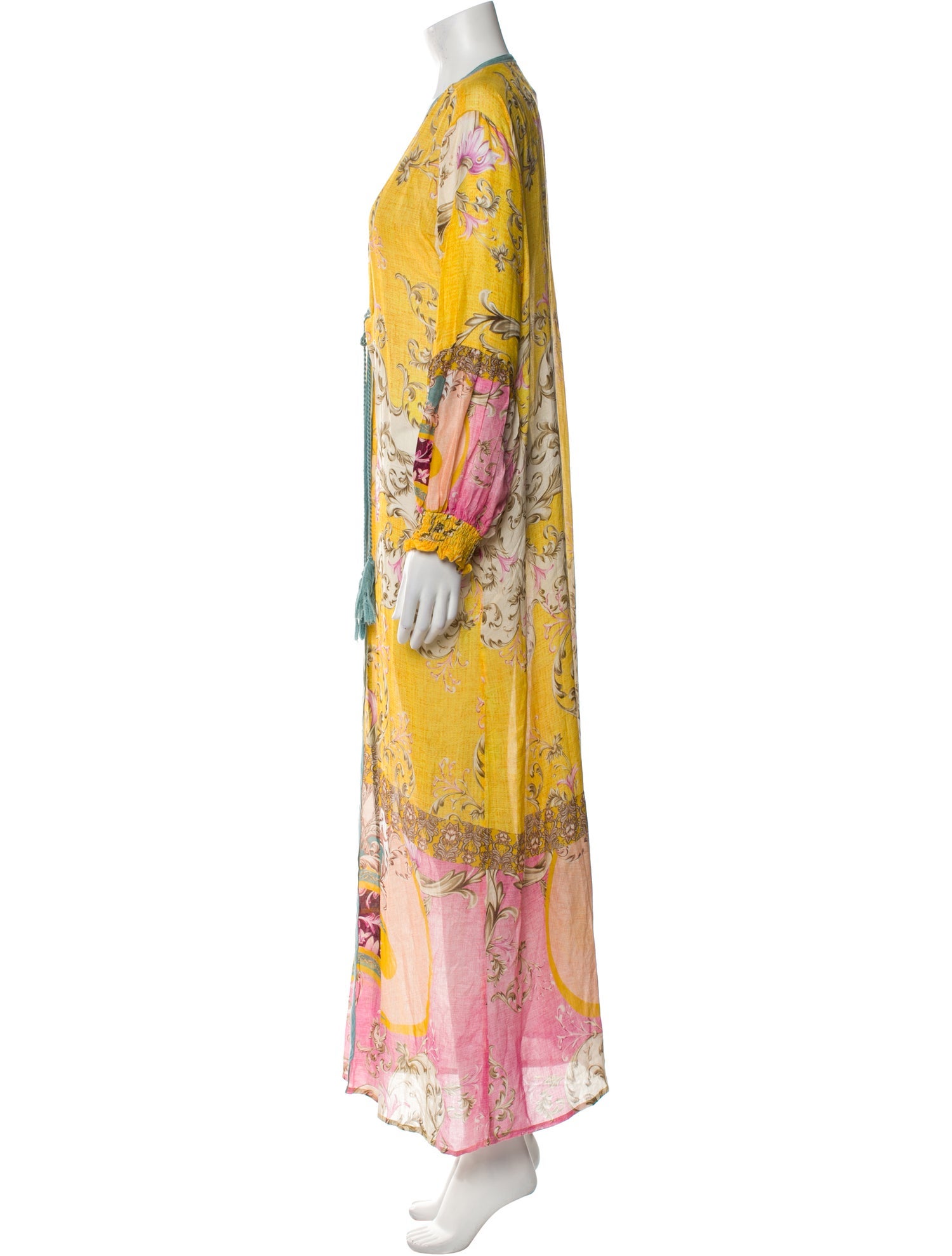 Agua Bendita Floral Print Tassel Accents Nightgown