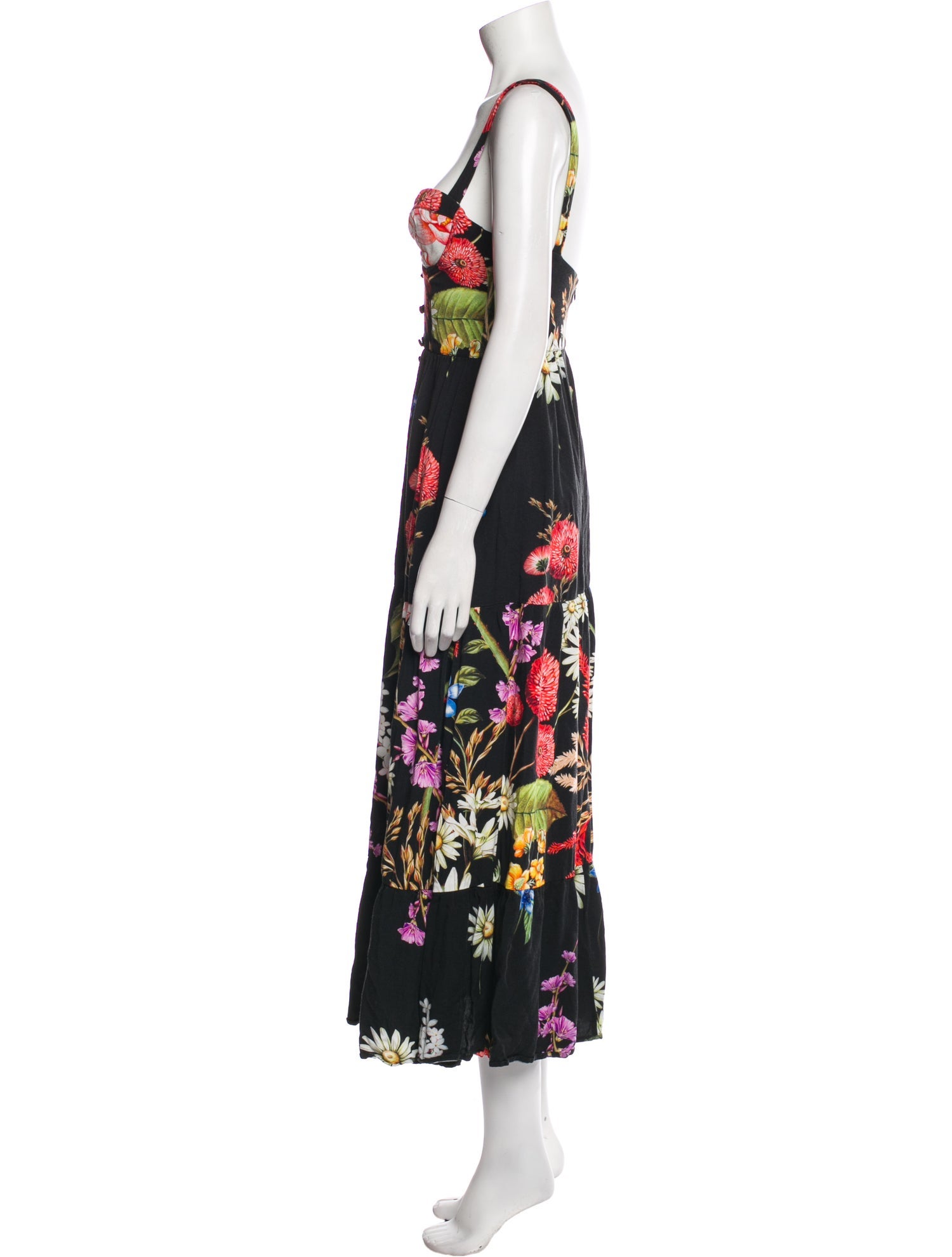 Agua Bendita Floral Print Midi Length Dress