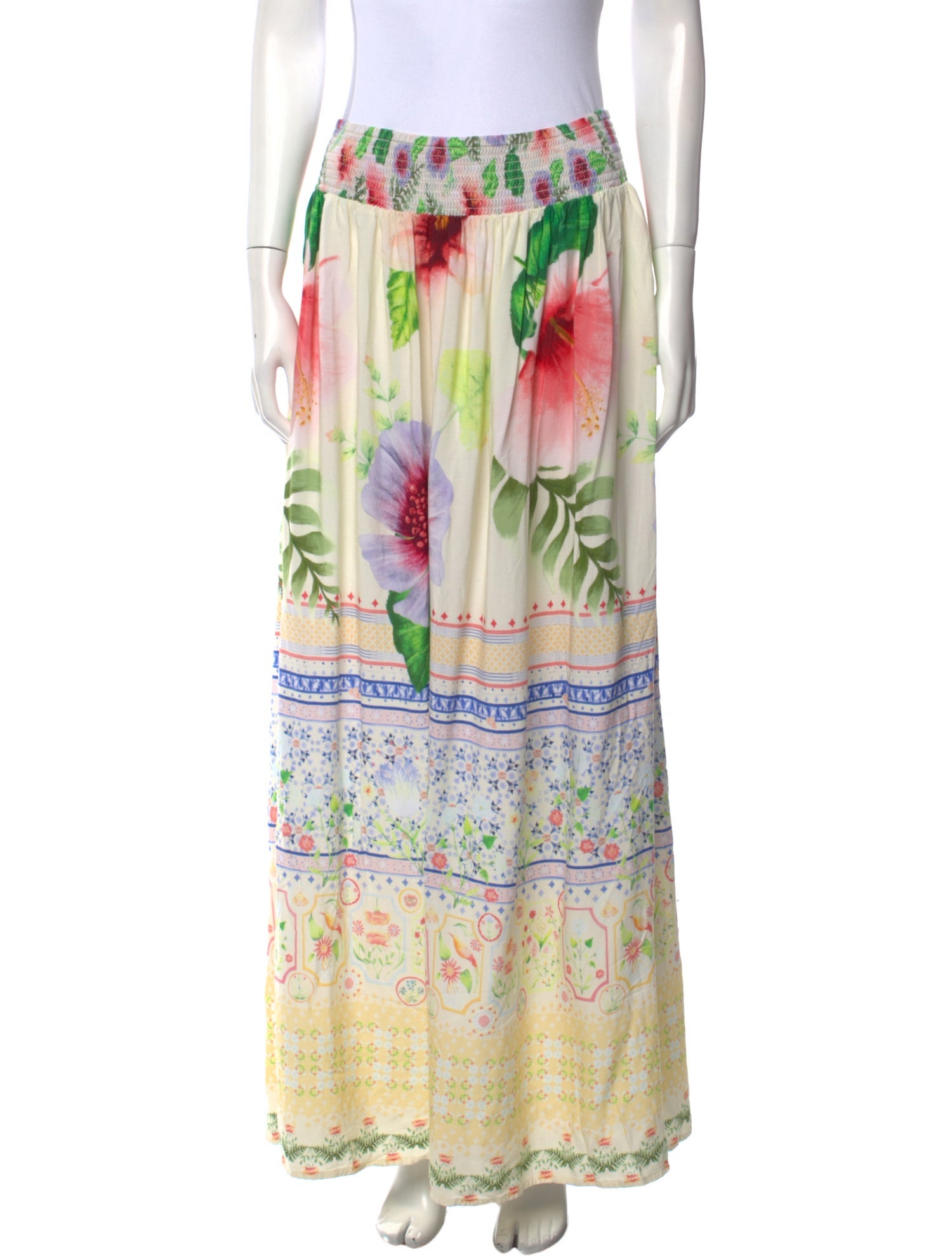 Agua Bendita Floral Print Midi Length Skirt