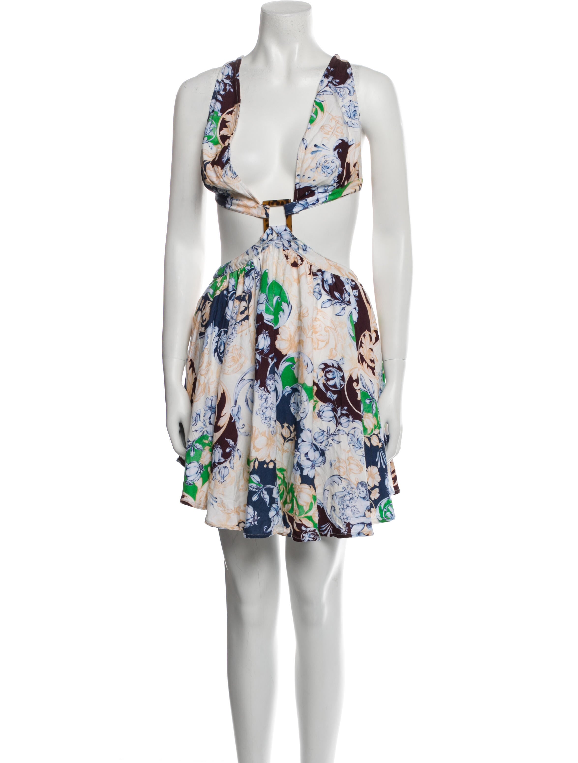 Agua Bendita Floral Print Mini Dress
