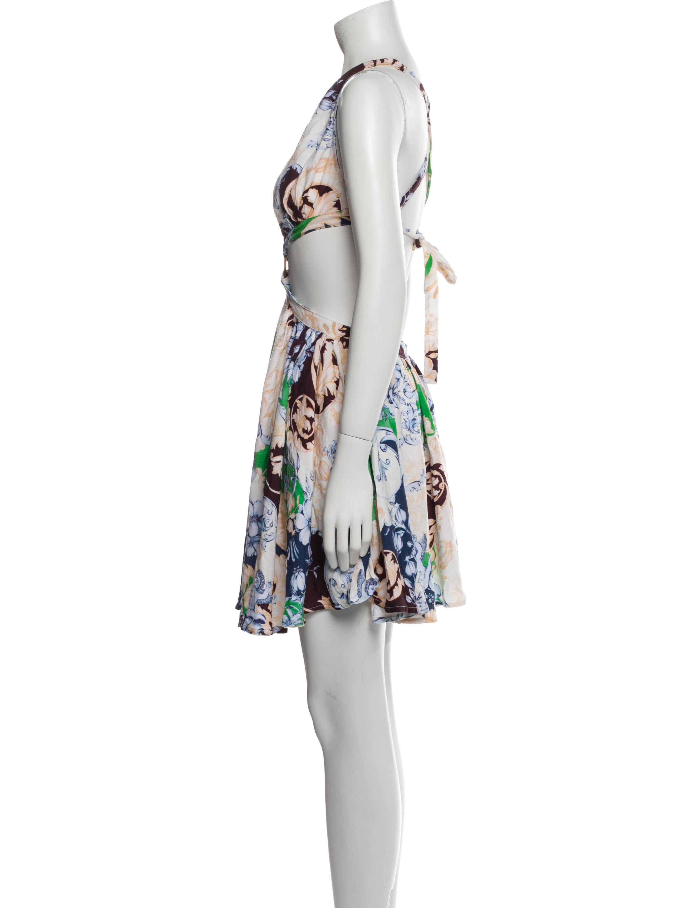 Agua Bendita Floral Print Mini Dress