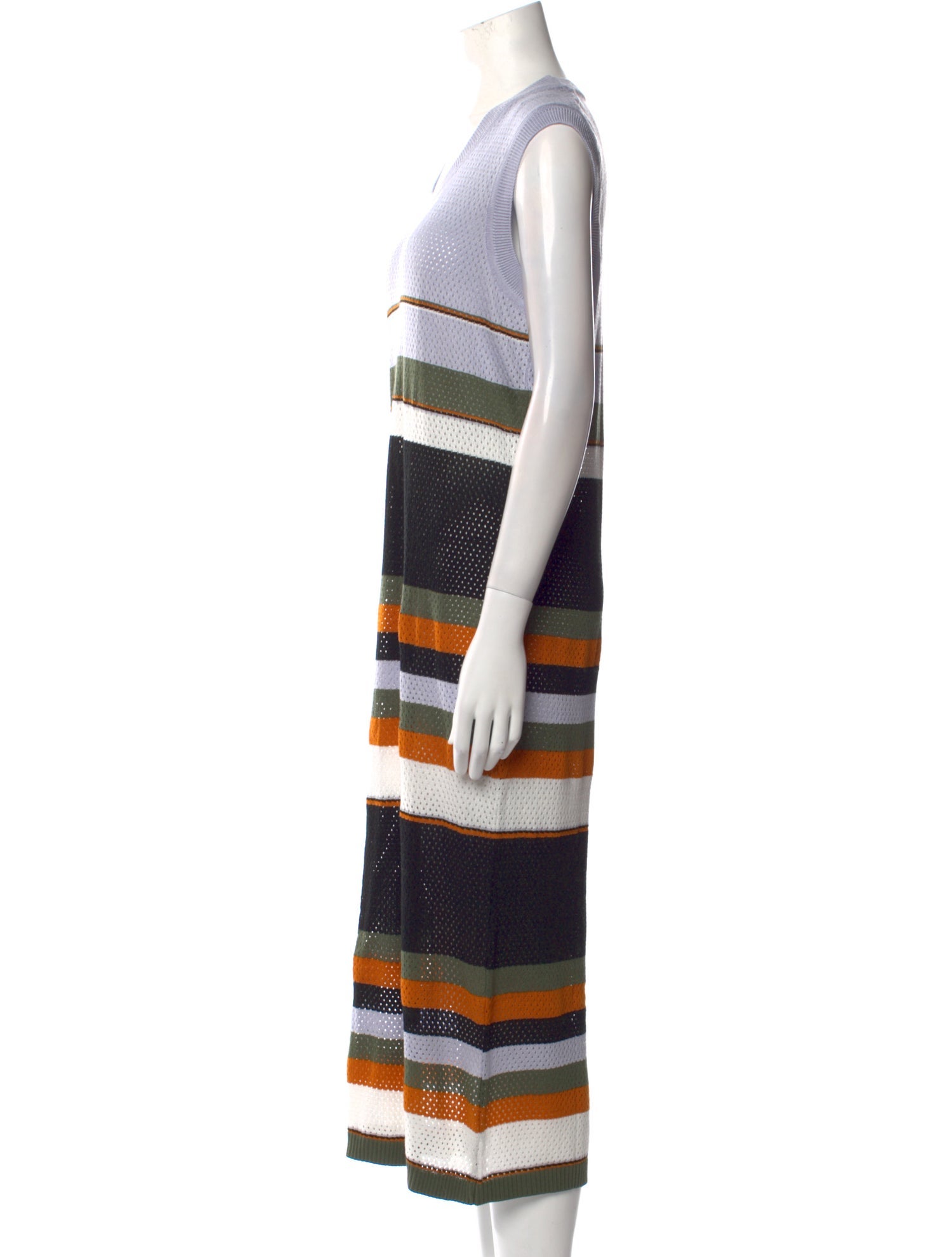 Agua Bendita Striped Midi Length Dress