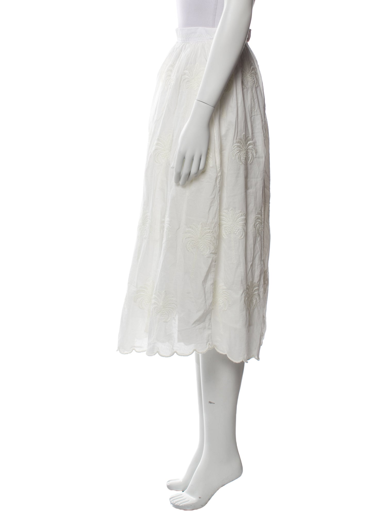 Agua Bendita Ruffle Embellishment Midi Length Skirt