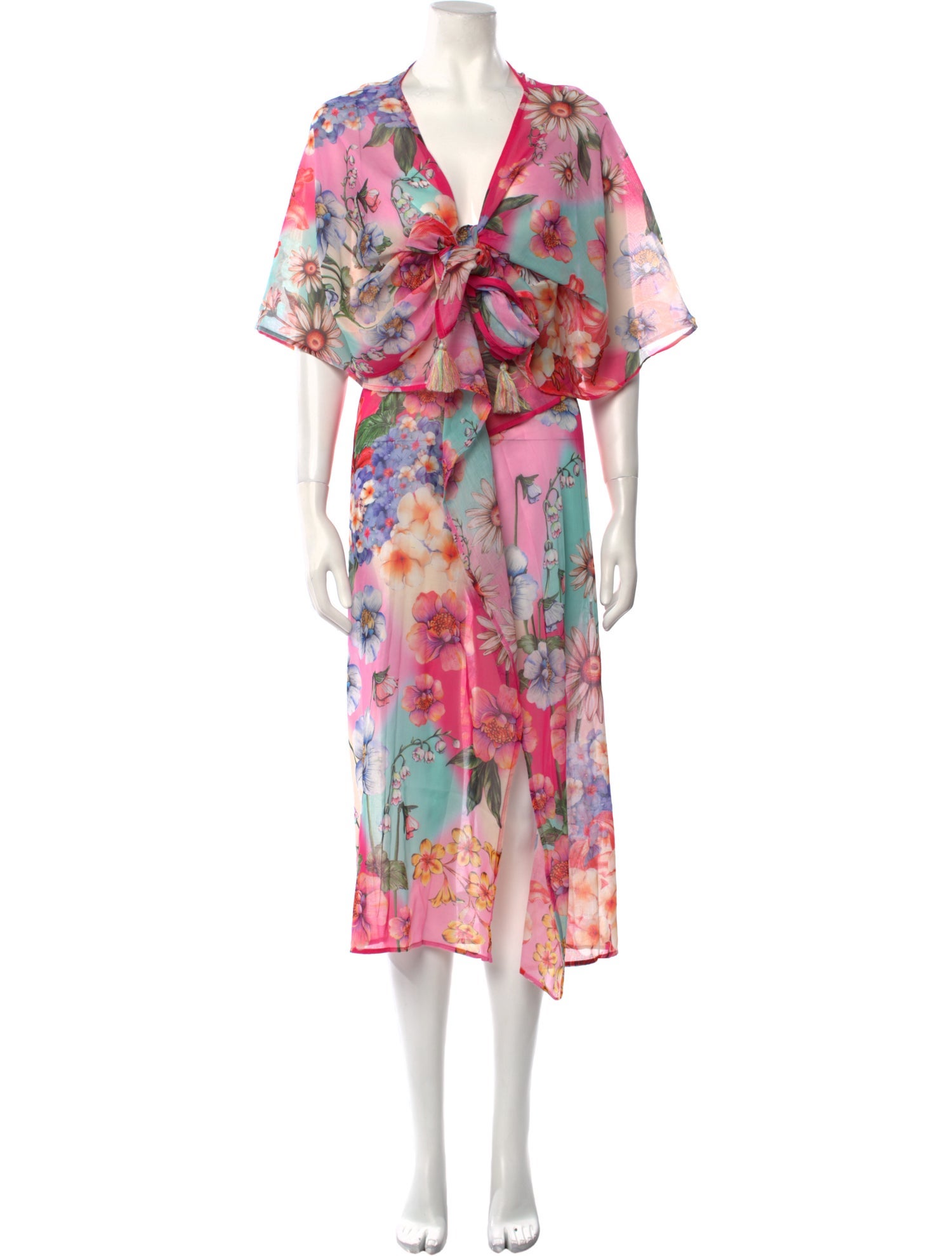 Agua Bendita Floral Print Long Dress