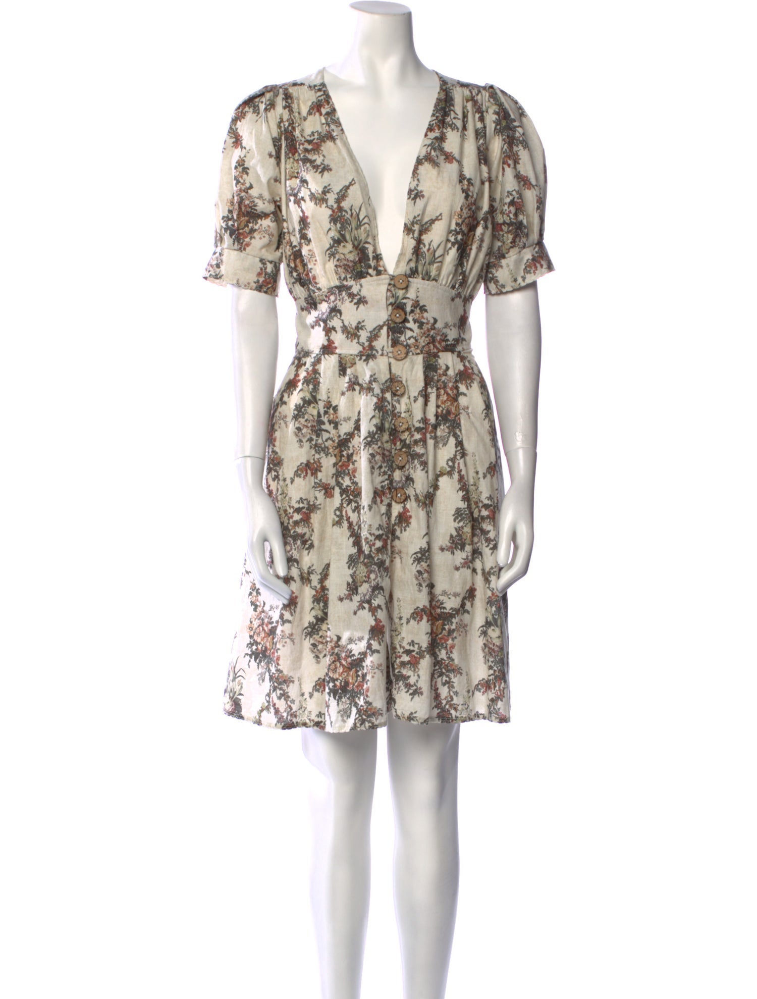 Agua Bendita Floral Print Mini Dress