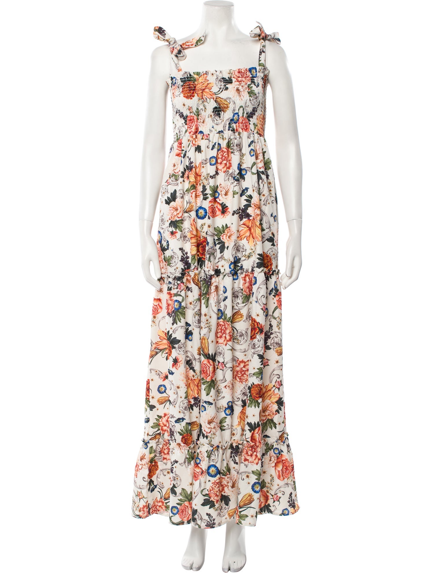 Agua Bendita Floral Print Long Dress