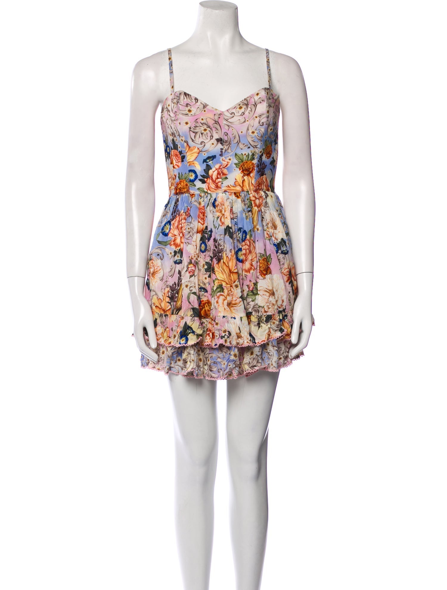Agua Bendita Floral Print Mini Dress