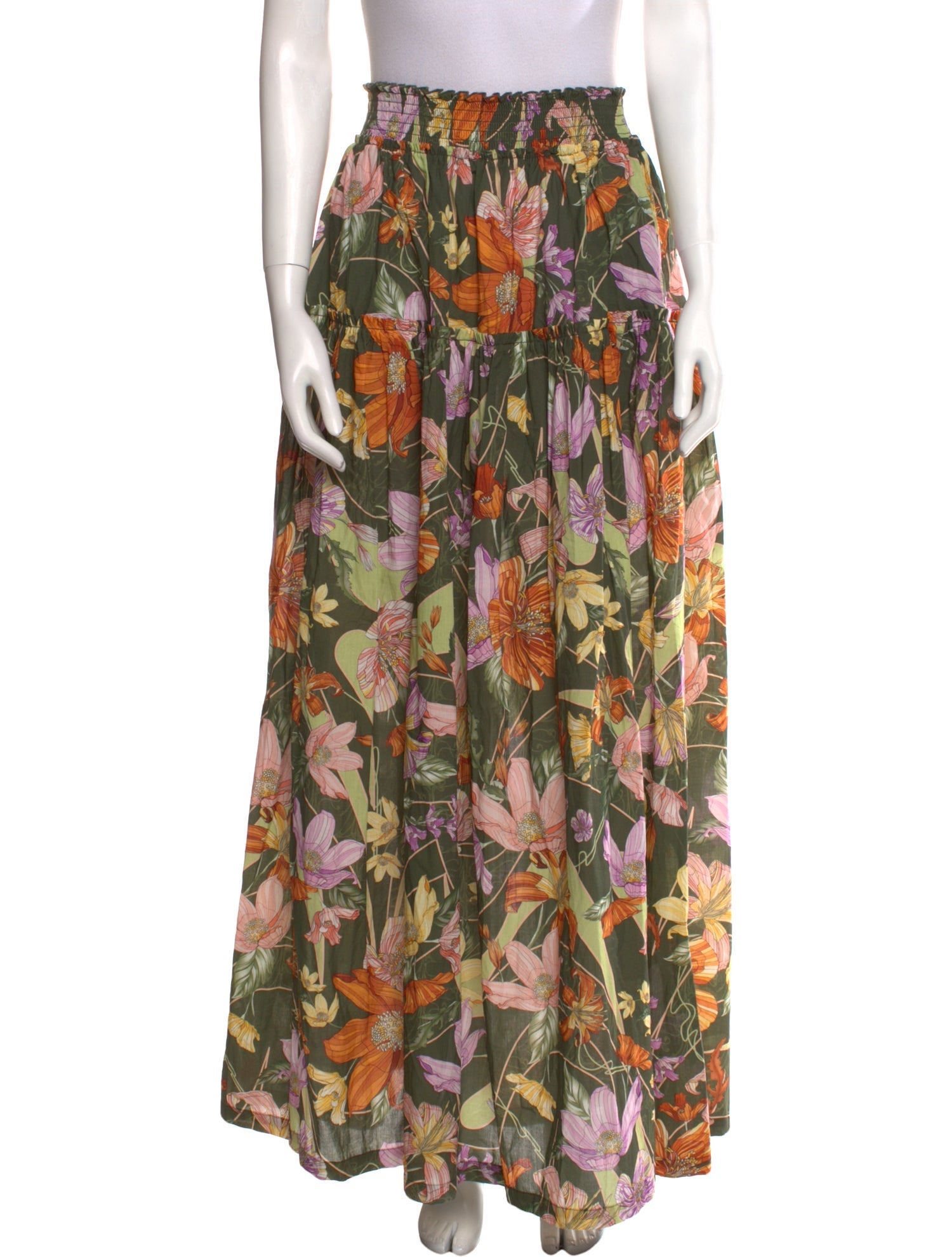 Agua Bendita Floral Print Long Skirt