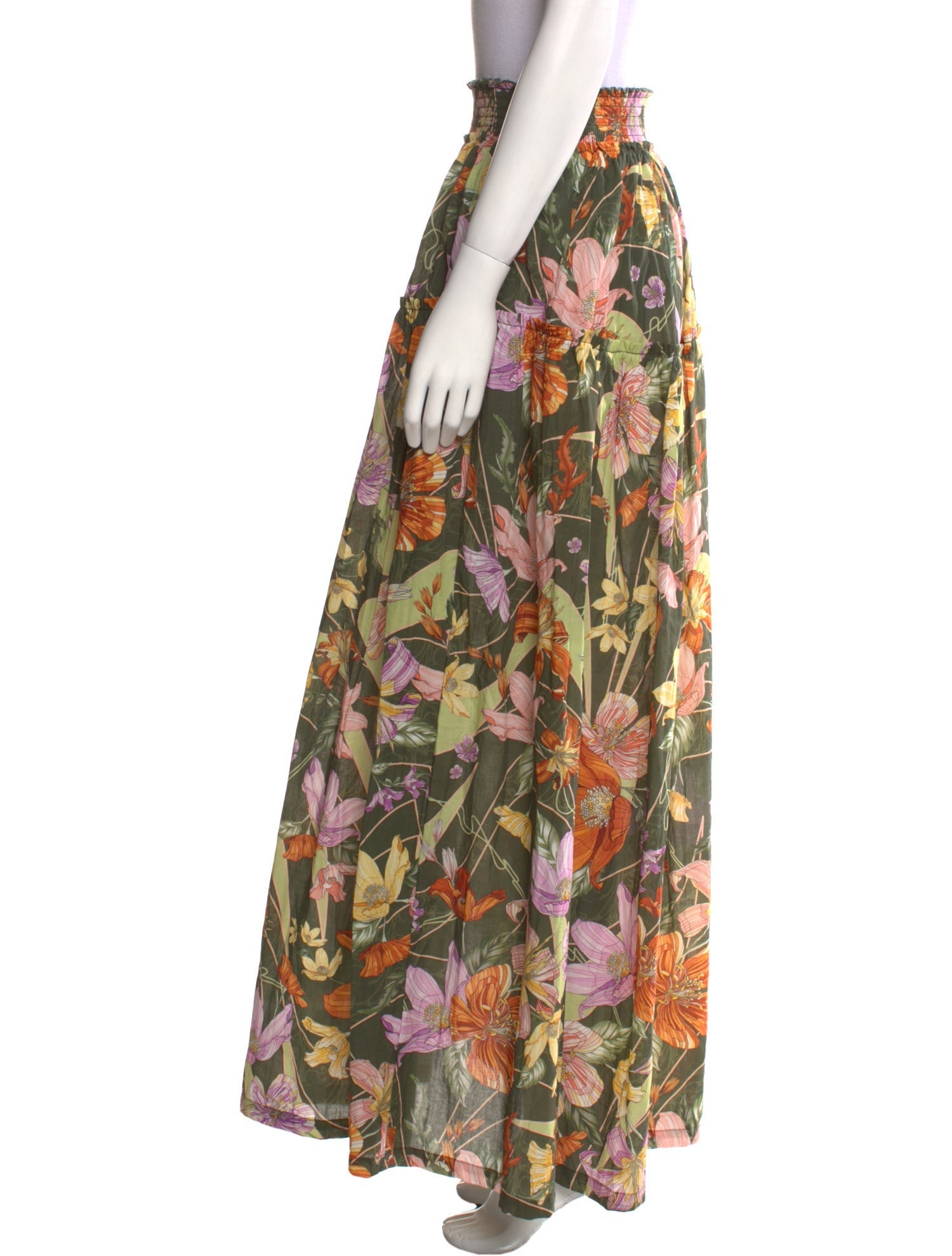 Agua Bendita Floral Print Long Skirt