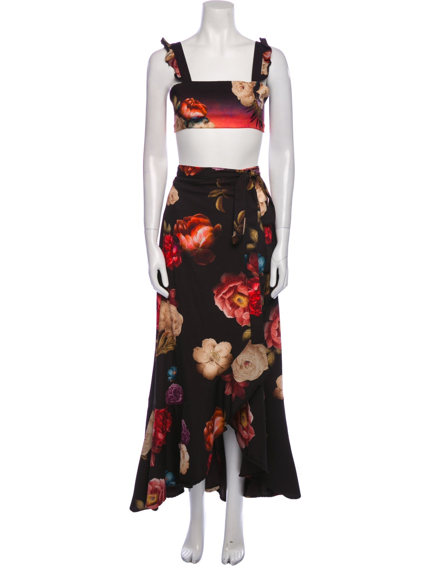 Agua Bendita Floral Print Long Skirt