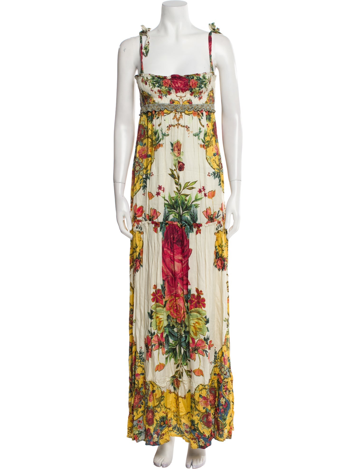 Agua Bendita Floral Print Long Dress