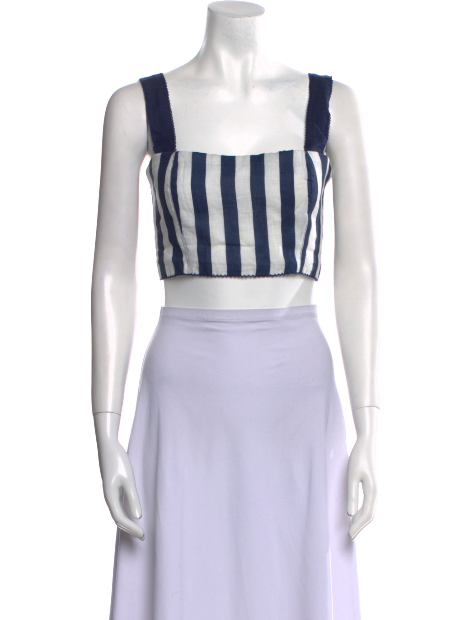 Agua Bendita Linen Striped Crop Top w/ Tags