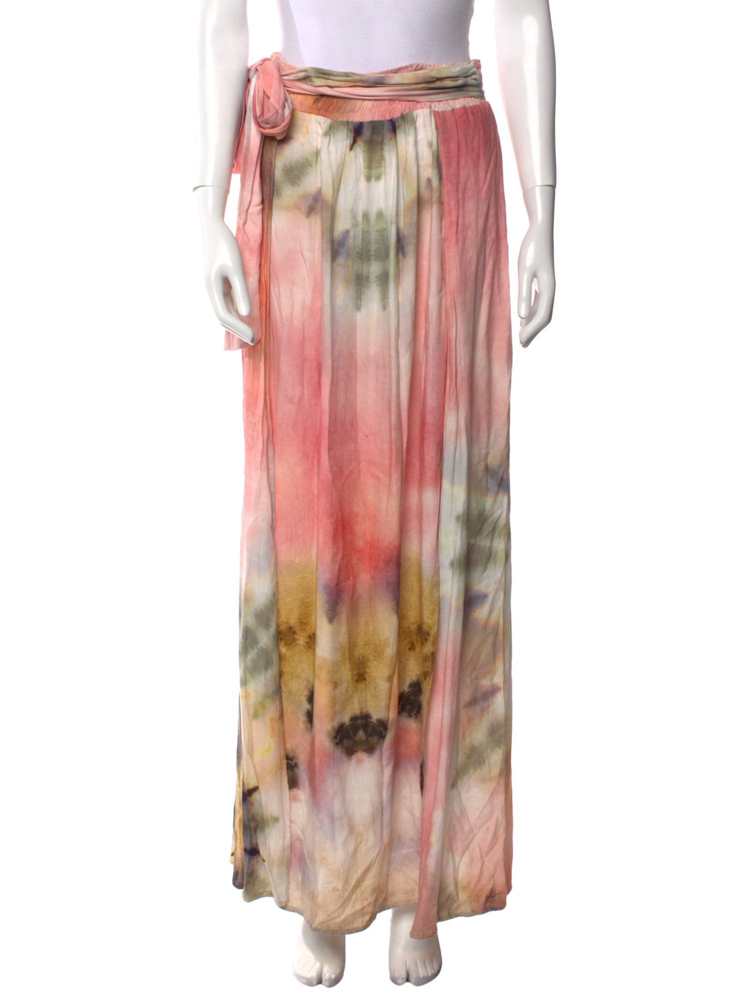 Agua Bendita Tie-Dye Print Long Skirt