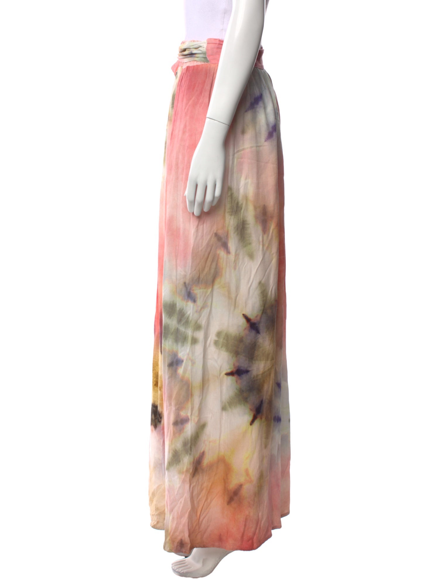 Agua Bendita Tie-Dye Print Long Skirt