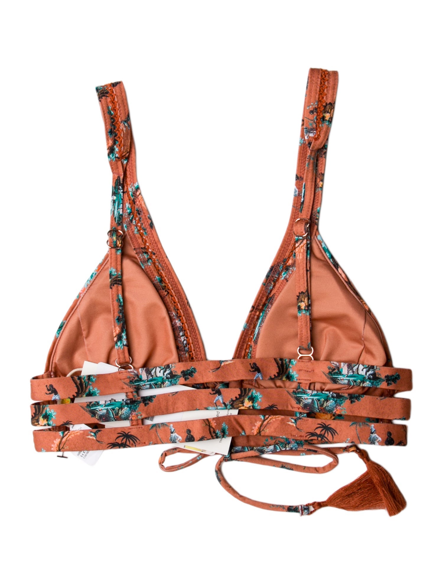 Agua Bendita Printed Tassel Accents Top w/ Tags