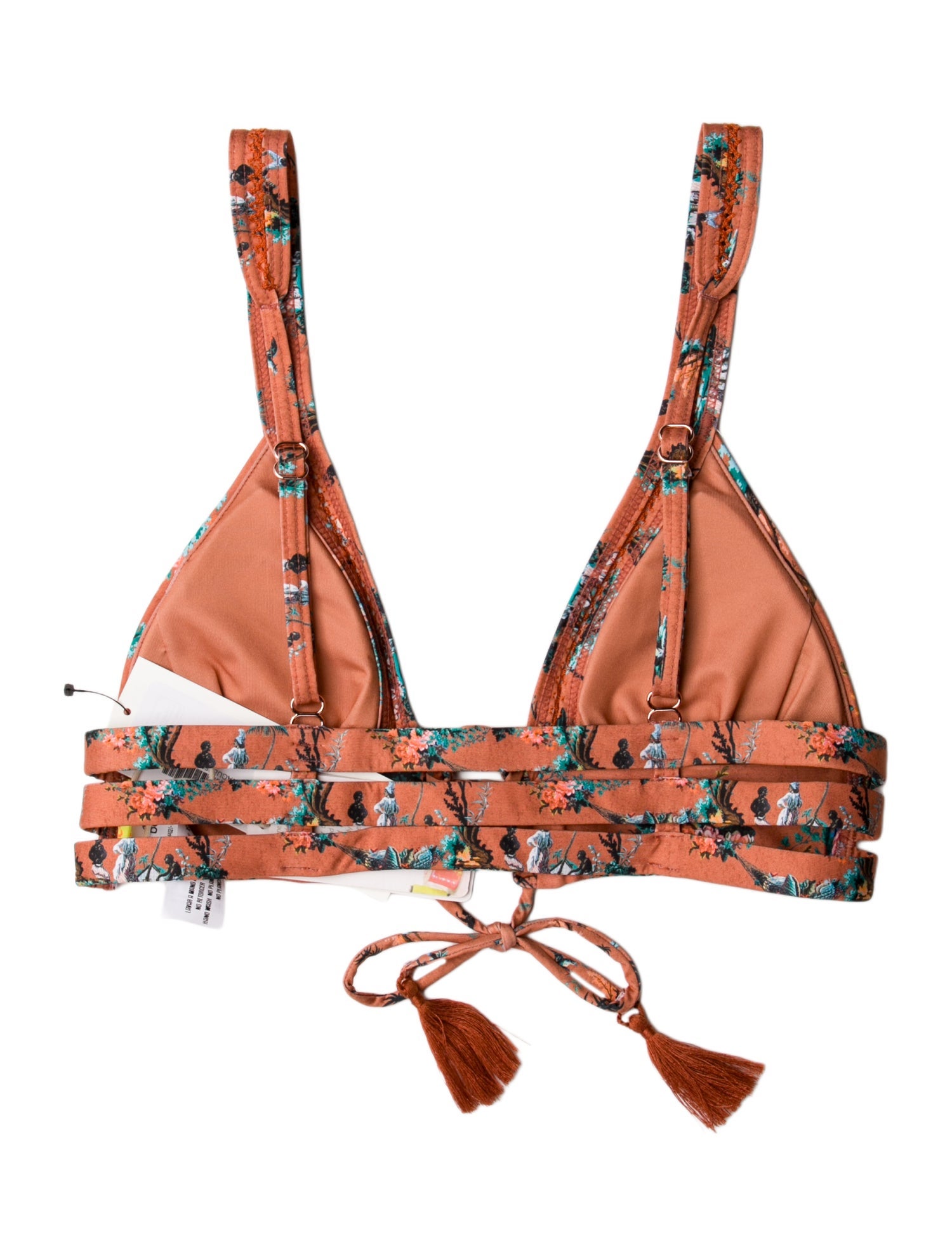 Agua Bendita Printed Tassel Accents Top w/ Tags