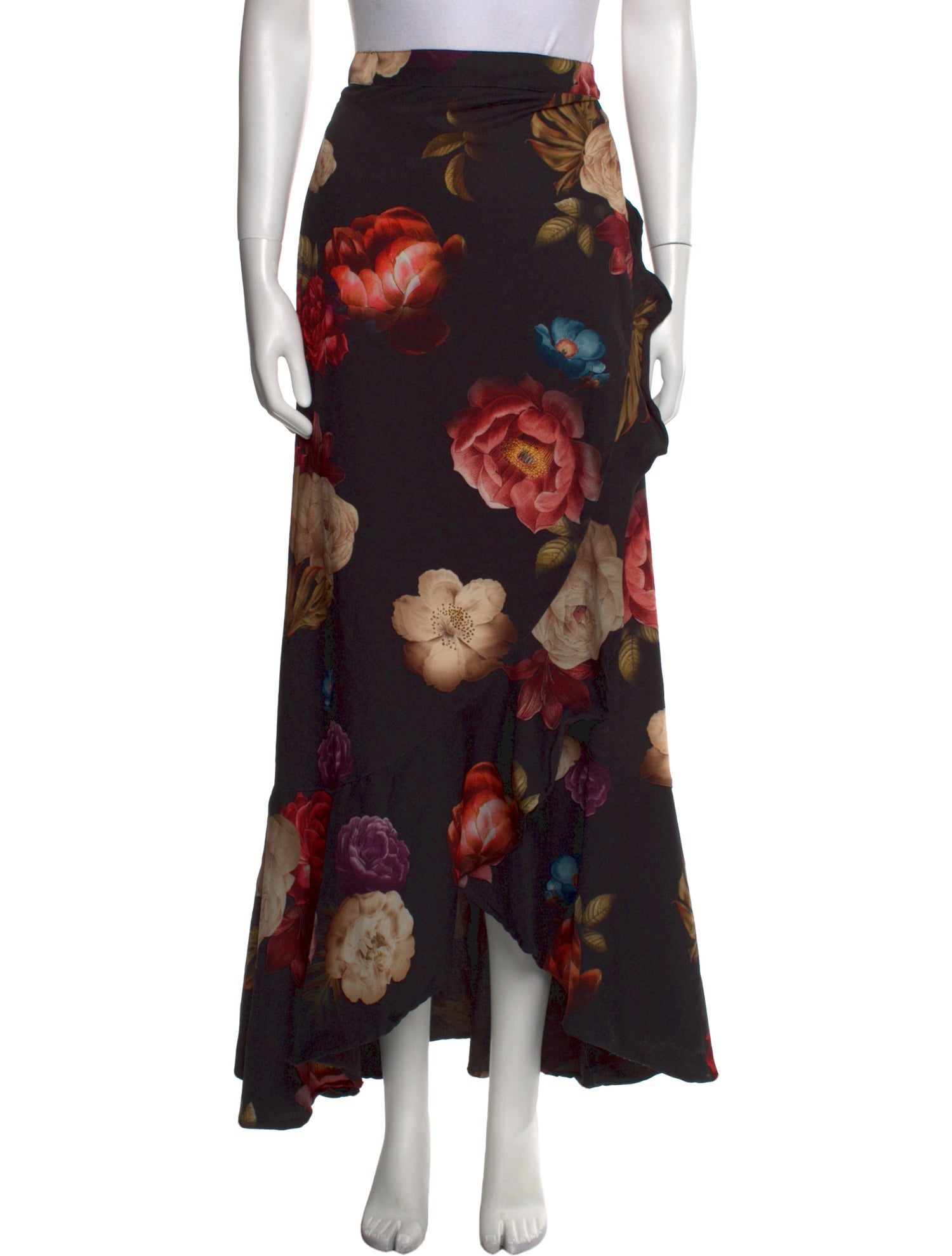 Agua Bendita Floral Print Midi Length Skirt