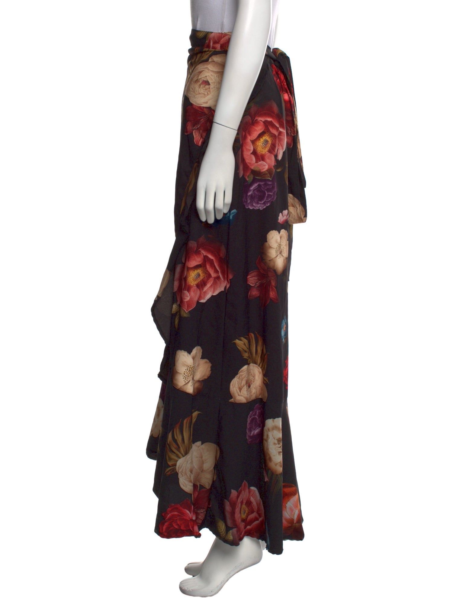 Agua Bendita Floral Print Midi Length Skirt